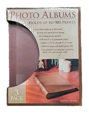 Collective Memories 3-Pack Photo Album- Brown, Holds Up To 900 Prints-image