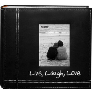 Pioneer Embroidered Live, Laugh, Love Black Sewn Leatherette Frame Cover Album-image
