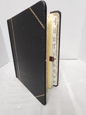 Vintage 1980s Boorum & Pease Black Account Journal Blank Ledger Book Gold Trim-image