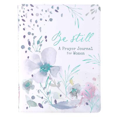 Be Still A Prayer Journal For Women - Teal Floral Faux Leather Flexcover Prom...-image