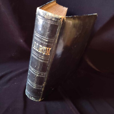 Vintage Victorian Leatherbound Gold Edges Photo Album 9