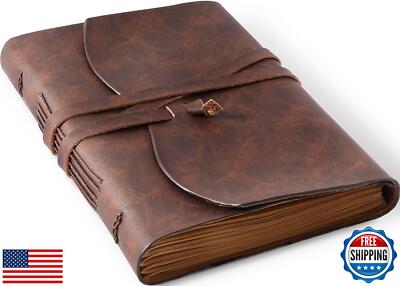 Hotcinfin Leather Bound Journal for Men/Women, Rustic Vintage Handmade Large -image
