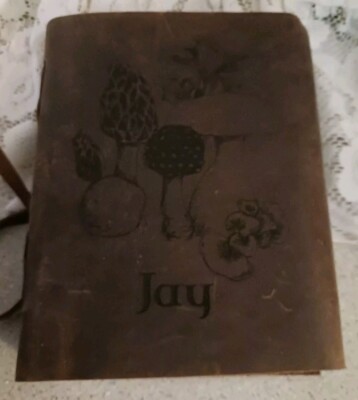 Vintage Look Embossed Leather Bound Blank Journal Diary Notebook Mushrooms 