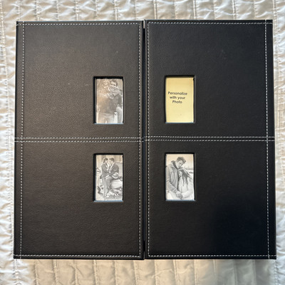 Black Faux Leather Photo Album~Holds 48 4x6 Photos-image