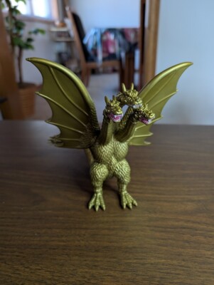 2014 BANDAI 6.5” KING GHIDORAH GOLD THREE HEADED FIGURE GODZILLA MOVIE MONSTER-image