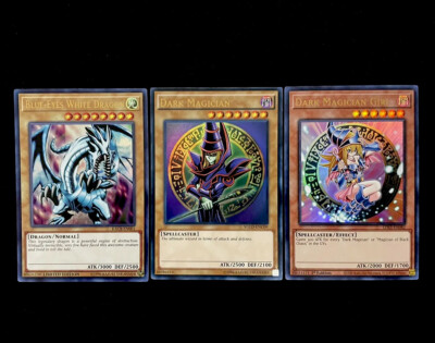 🔥 YUGIOH • DARK MAGICIAN • BLUE EYES • 3 CARDS SET • ALL ULTRA RARES • NM/M 🔥-image