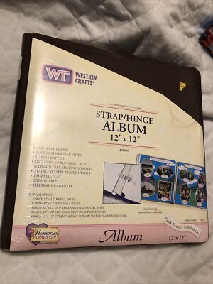 Westrim Crafts 12x12 Strap/Hinge Scrapbook Brown Soft Touch Leatherette Album -image