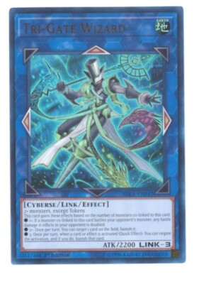 3 x Yu-Gi-Oh Card - SDCL-EN042 - TRI-GATE WIZARD (ultra rare holo) - NM-image
