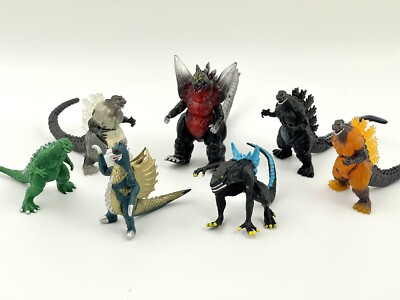 Lot Of 7 Godzilla And Monster Figures Plastic Toys Dinosaurs Mutants-image