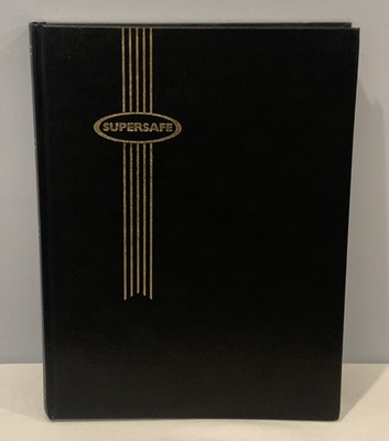 Supersafe Black Leather Bound Stamp Holder Book Model# W 4/16 Made In Holland-image