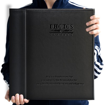 Magnetic Self-Stick Page Photo Album, Family Album, Leather Cover, Hand Made ...-image