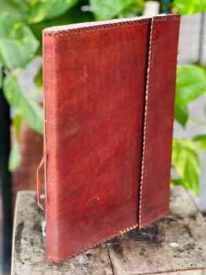 Goat Handmade Real Proof Leather Journal beautiful Stone-image
