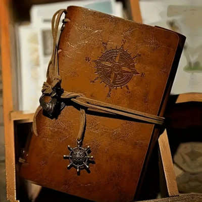 Retro Pirate Spiral Ring Binder Diary Book Travel Personality Notebook-image