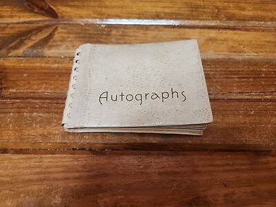 Vintage 1940's Leather Autograph Book With Salutations & Signatures-image