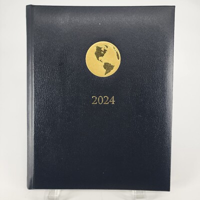 2024 American Express Book Leather Bound Executive Appointment Book Black Gold-image