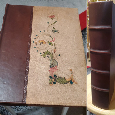 Vtg Exposures Italy Leather Bound Photo Album Vellum UNUSED PLUS ADHESIVE Corner-image