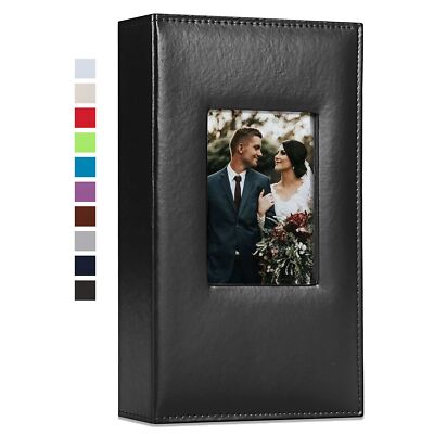 Photo Album 4x6 300 Photos Leather Cover Picture Book with 300 Horizontal Poc...-image