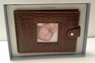 Liz Claiborne New In Box Brown Leather Photo Album NEW-image