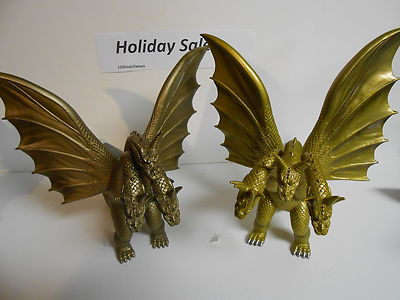 KING GHIDORAH 2003 and 2005  (COPPER and GOLD)  JAPAN BANDAI FIGURE 