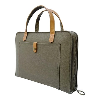 Bible Cover for Women by | Canvas Case with Leather Handles, Purse Style Bibl...-image