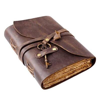 Vintage Leather Journal - Antique Handmade Deckle Edge 9