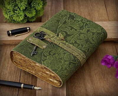 Customised Leather Journal Antique Handmade Deckle Edge Vintage Leather-image