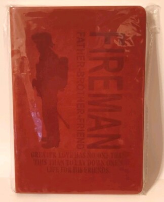 Firefighter Personal Brown Leather-Bound Journal Great Gift 192 Pages-image