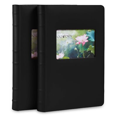 Old Town 2-Pack Bonded Leather Photo Albums Photo Album 5x7 & 4x6 Slots Black-image