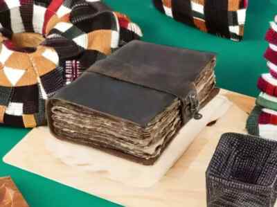 Handmade Leather Bound Vintage Journal Blank Spell Book of Shadows Antique Pages-image