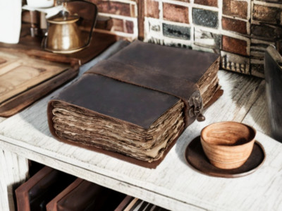 Leather Bound Vintage Journal Blank Spell Book of Shadows Antique Pages GIfts-image