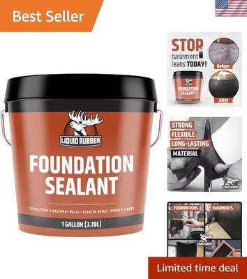 Waterproof Foundation & Basement Sealant - Easy Apply 1 Gallon, Black Finish-image