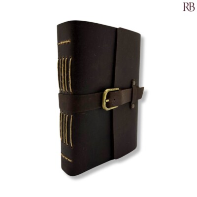 Handcrafted Leather-Bound Diary with Vintage Design  [Leather Crafted]-image