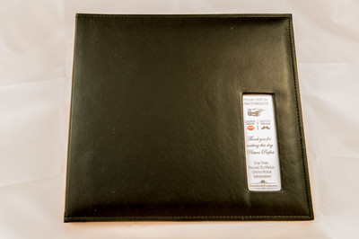 Photo Booth Scrapbook, 12x12 leather album Photo Booth album, 25 black pages-image