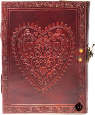 Celtic Heart Handmade Vintage Large 8'' Embossed Leather Bound Journal with Lock-image
