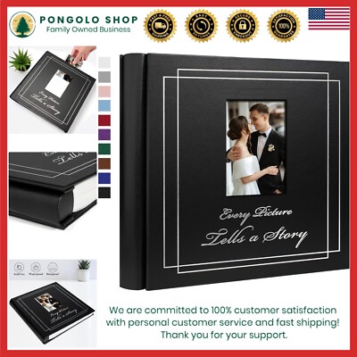 Elegant Leather Wedding Photo Album - 4x6 Extra-Large Capacity for 700 Photos-image