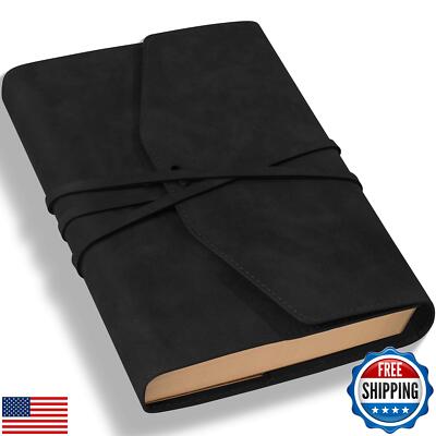 Vintage Journal for Women Men Leather Bound Junk Journal Notebook 160 Pages B-image