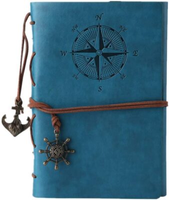 Leather Writing Journal Notebook, Classic Spiral Bound Notebook Refillable Diary-image