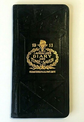 ANTIQUE LAIRD & LEES DIARY AND TIME SAVER, Cash Record, LEATHER, 1911-image