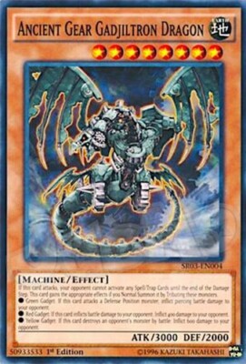 Yugioh - Ancient Gear Gadjiltron Dragon - 1st Edition LP - Plus Free Holo Card-image