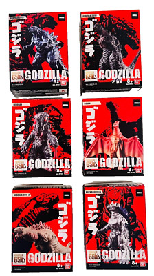 BANDAI GODZILLA 65TH ANN 3.5 INCH FIGURE SET OF 6 - RODAN, MECHA, HEDORAH, GODX3-image