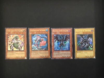 4 Yu-Gi-Oh! Foils fr struc deck, 3 NM SD09,SDJ001,SD4,SDZW, 3 1ST editions-image