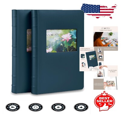 Archival Quality Navy Leather Photo Albums – Perfect Gift for Special Occasions-image