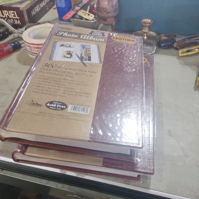 2 NEW Pioneer BURGUNDY Sewn Leather Album, 4x6-300 PHOTOS-#CLB346/BR-FAST SHIP -image