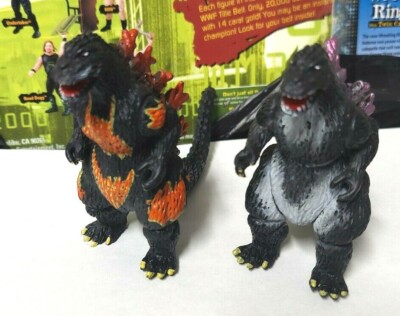 Lot of 2 Burning & Purple fin Godzilla 3.25