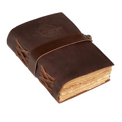 C CUERO Compass Vintage Leather Journal - Antique Handmade With Lock Leather ...-image