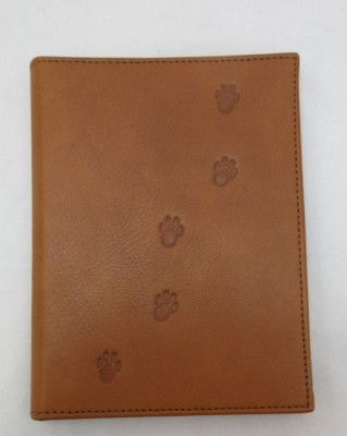 PAWS Print Leather Photo Album Clear Pocket Pages 4x6 Photos Graphic Image Tan-image