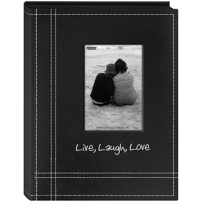Pioneer Sewn Leatherette Live, Laugh, Love Brag Album, Holds 36 4x6