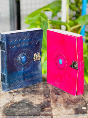 Goat Handmade Inspire Leather Journal one size With Stone journal-image