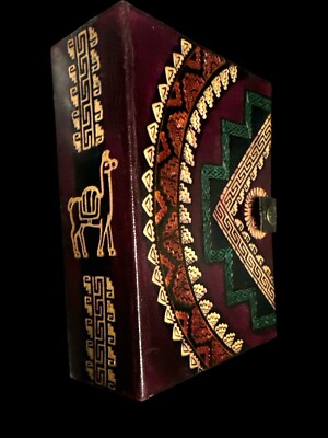 VTG Leather Bound South American  Photo Album W/100 4.5x6 Photo Slips-image