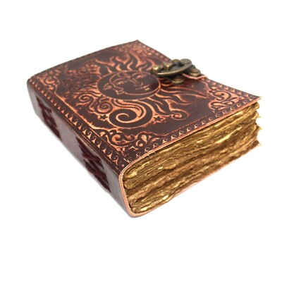 Vintage Leather bound Journal Antique Handmade Paper Notebook Diary Sketchbook-image